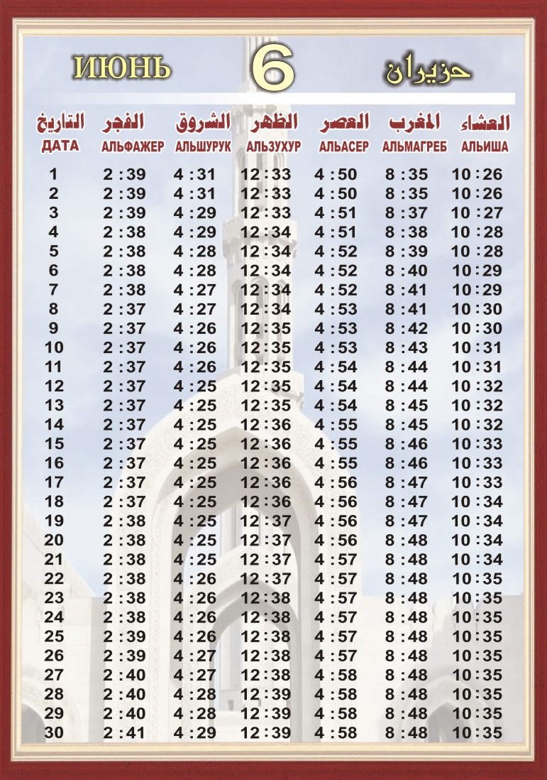 مواقيت الصلاة في مدينة خاركيف خلال شهر حزيران/يونيو ...